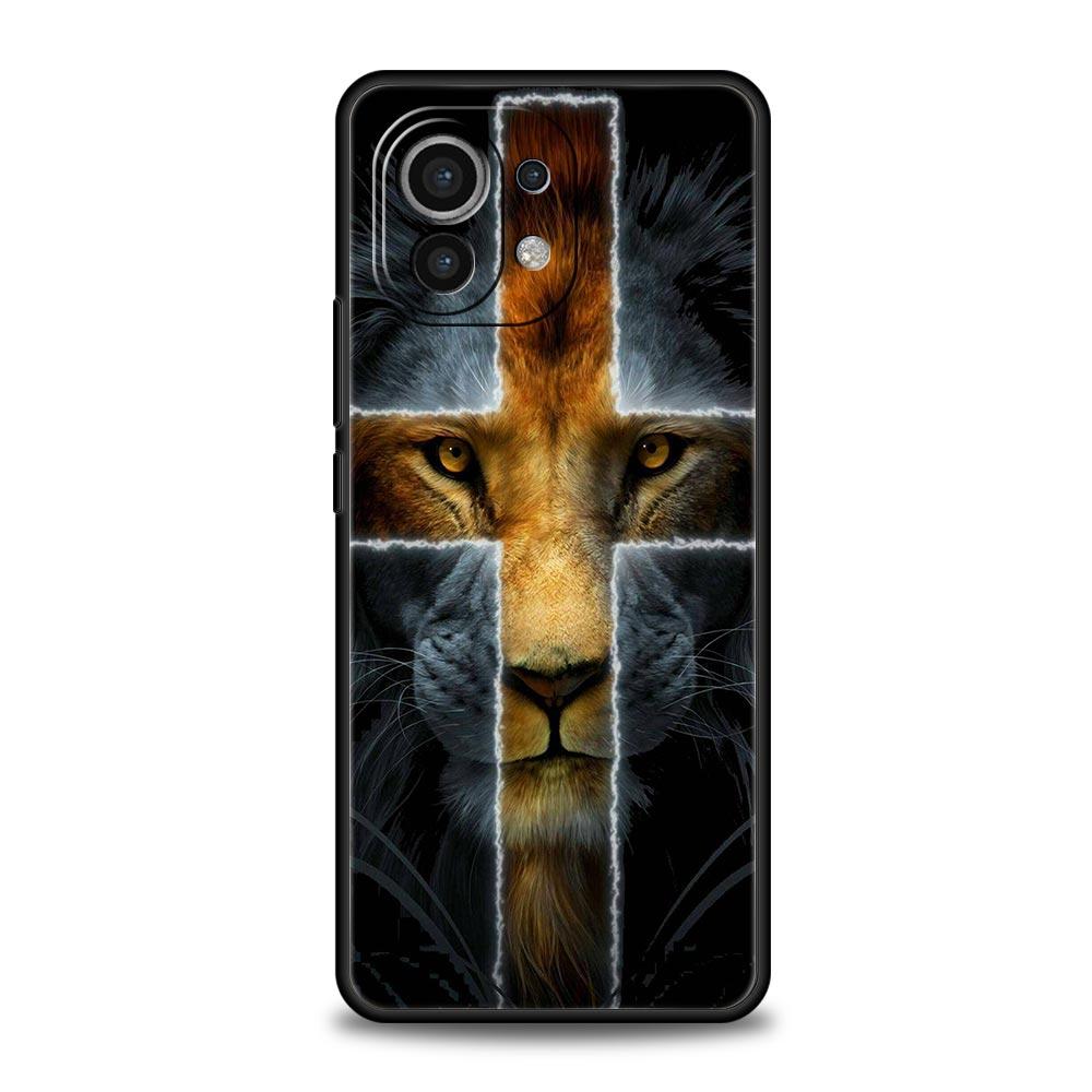 Cross Pattern Bicolor Lion Phone Case Cover for Xiaomi Mi 17 15 14 13 12 11 Ultra 15T 14T 13T 12T 11T Pro Lite 5G Soft TPU Shell