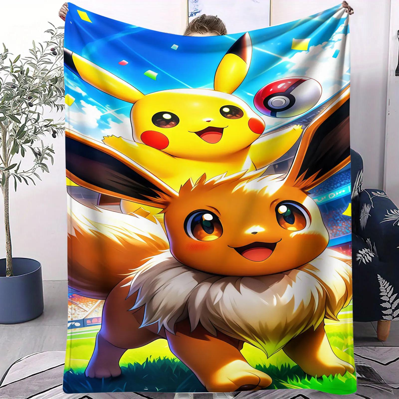 

Pokemon Ash & Pikachu Flannel Blanket Hot Anime Soft Warm Throw Sofa Bed Couch Cover Bedspread Nap Camping Cape Fans Kids Gift 100x150cm