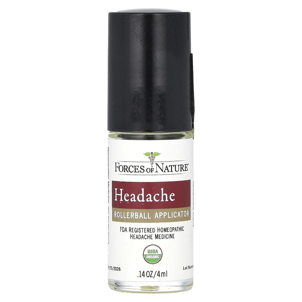 Headache Roll-On, Organic Herbal Medicine, 4 Ml (0.14 Oz)