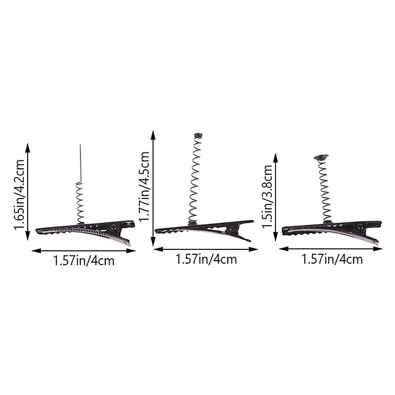 10Pcs Black Metal Pinch Alligator Hair Clips 40Mm With Wire Coil Spring Craft Hairpin For  Party Favor Children Toy