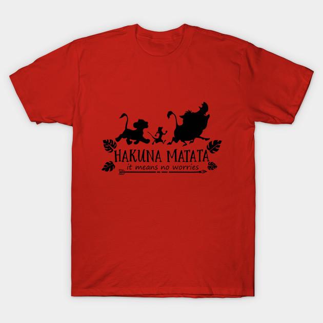 

Men Black Print T-shirt Hakuna Matata No-Cut Transfer Paper Print Cotton Tshirt M красный