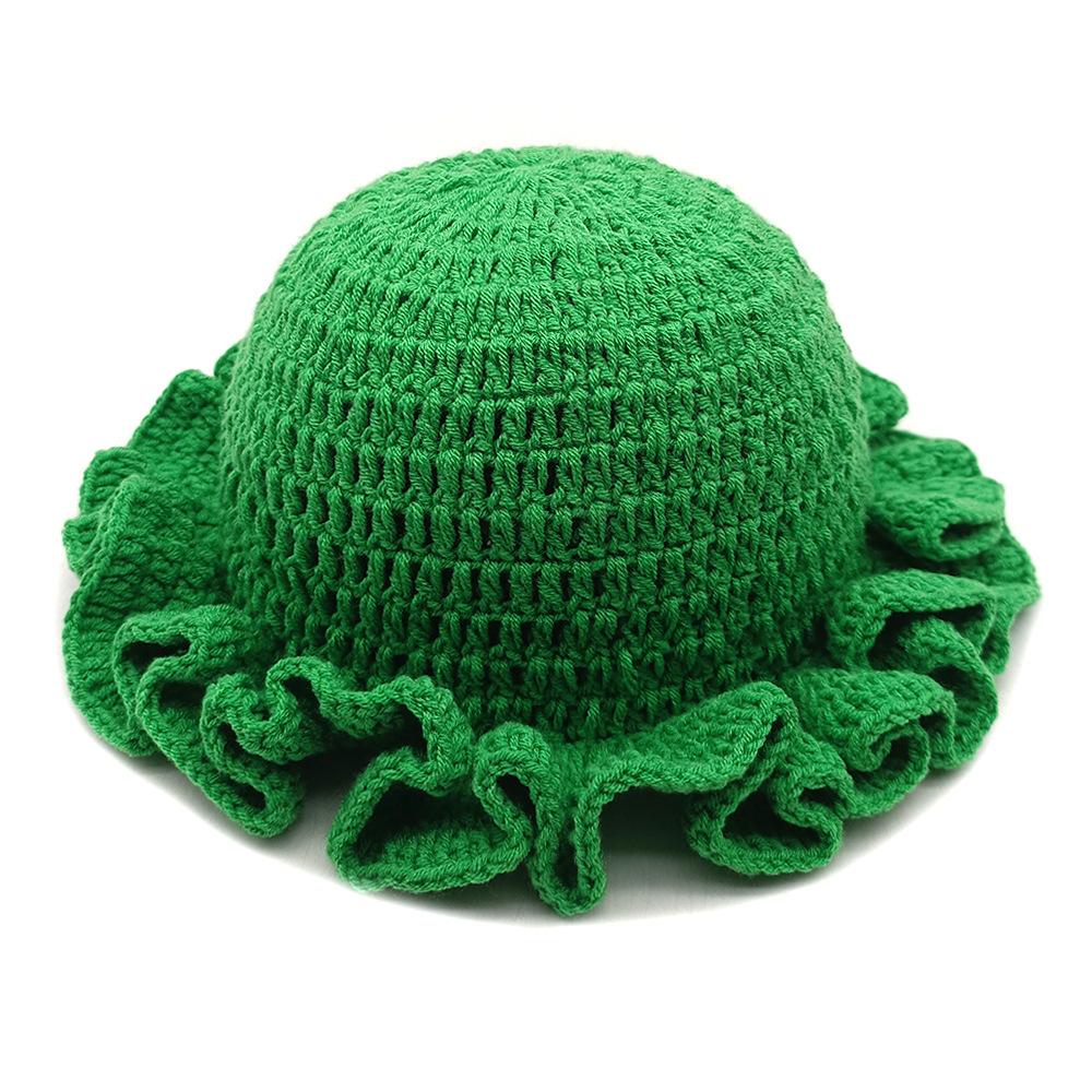 New Trend 2025 for Party Cross-Border Fashionable and Versatile Crocheted Ruffled Woolen Hat New Product Ruffled Hat