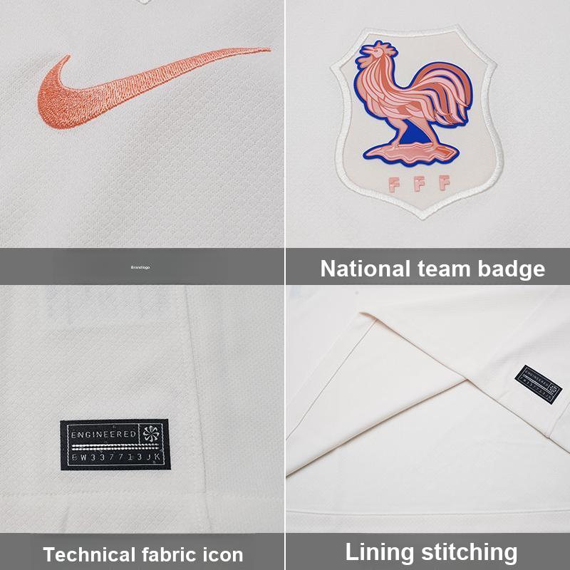 Nike Camiseta de Fútbol de Manga Corta para Aficionado Visitante Temporada Francia 2025 para Hombre Tops Blanco Roto FZ9023-110