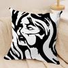 Black And White Art Cushion Cover Pillowcase Ultra Soft Skin Friendly Fabric Cloud Like Comfort  Concealed Zipper