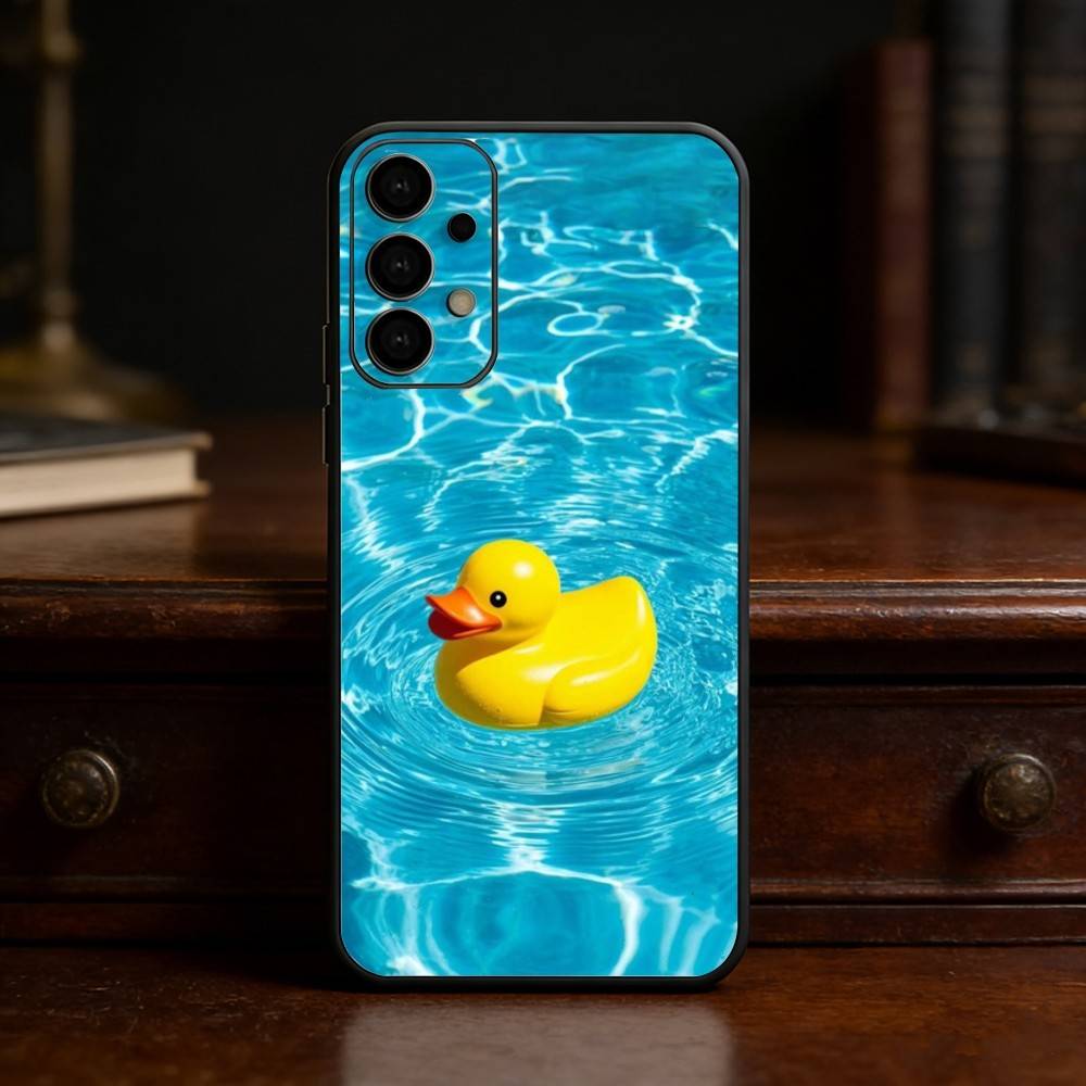 Yellow Duck Cute Phone Case For Samsung S25,S24,S21,S22,S23,S30,Ultra,S20,Plus,Fe,Lite Black Shell