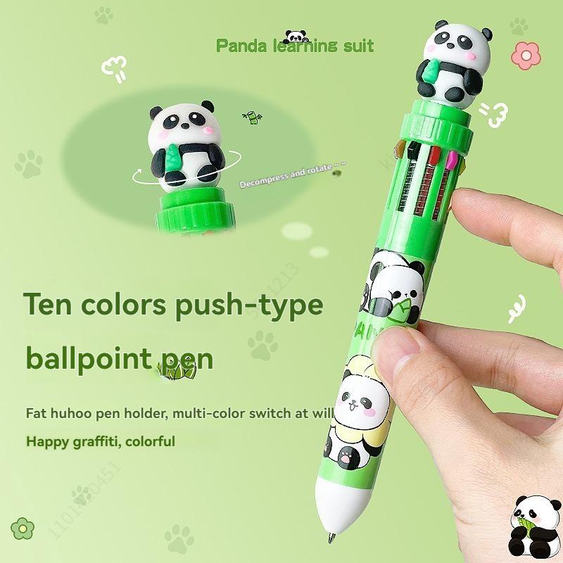 6-in-1 Cute Panda Stationery Set Birthday Present Back To School Gift Pencil Eraser Students School Office Correction Tape Kids
