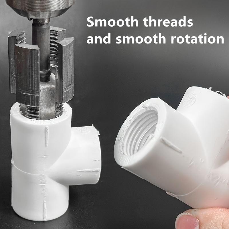 2 Stück Integrierter Drahtöffner für Innen- und Außenwasserrohr, Gewindereparaturwerkzeug für Wasserrohre, Gewindeschneidgerät für Wasserrohre Typ Bohrmaschine 1/2",3/4"