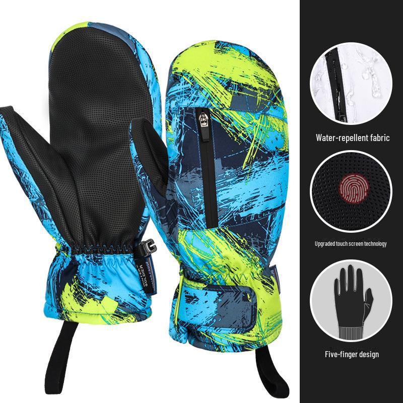 Windproof & Waterproof Touch Screen Ski Gloves for Men & Women – Thickened, Warm, Cold-Proof for Autumn & Winter Cycling/Sports