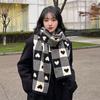 Festive Red Knitted Christmas Scarf Korean- Imitation Cashmere Neck Warmer Winter Warmth Outfit Couples' Christmas Shawl
