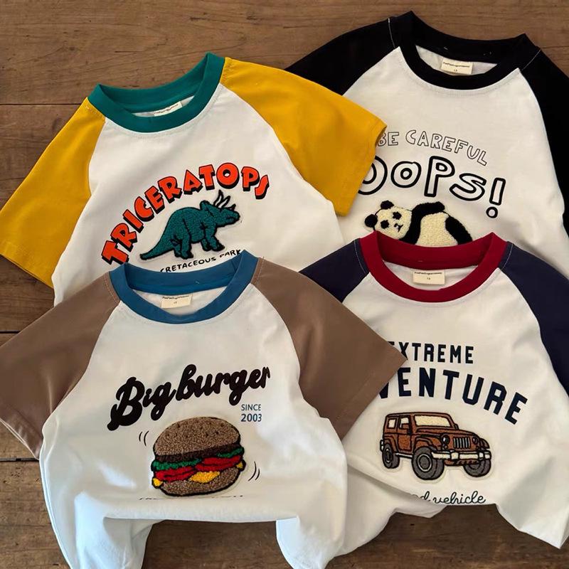 Summer 2026 Pure Cotton Cartoon Short-Sleeve T-Shirt for Kids - Cute Casual Tops for Boys and Girls