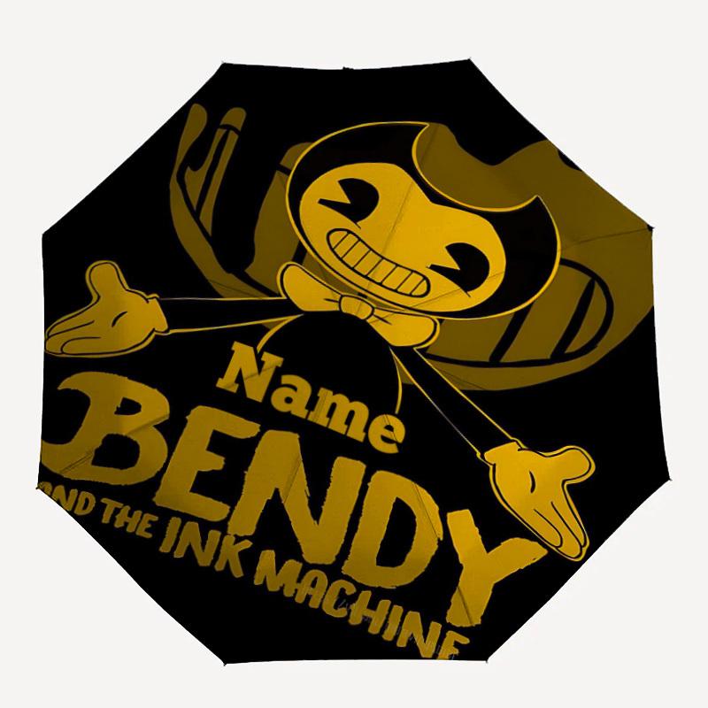 

1PC Bendy and Ink Machine Custom Name Automatic Open/Close, 8-Rib Durable Frame Compact Travel Umbrella for Men & Women D1222074