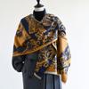 Autumn And Winter Flowers Linger With Butterflies, Simple Women'S Imitation Cashmere Warm Scarf, Versatile Long Shawl Cape