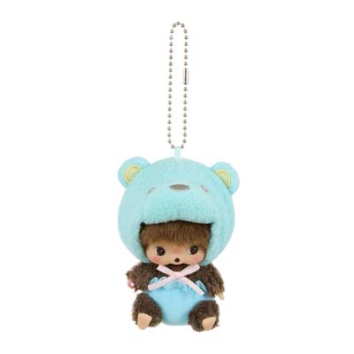 Monchhichi Plush Toy, Animal Babychichi, SS Large Face Keychain, Bear