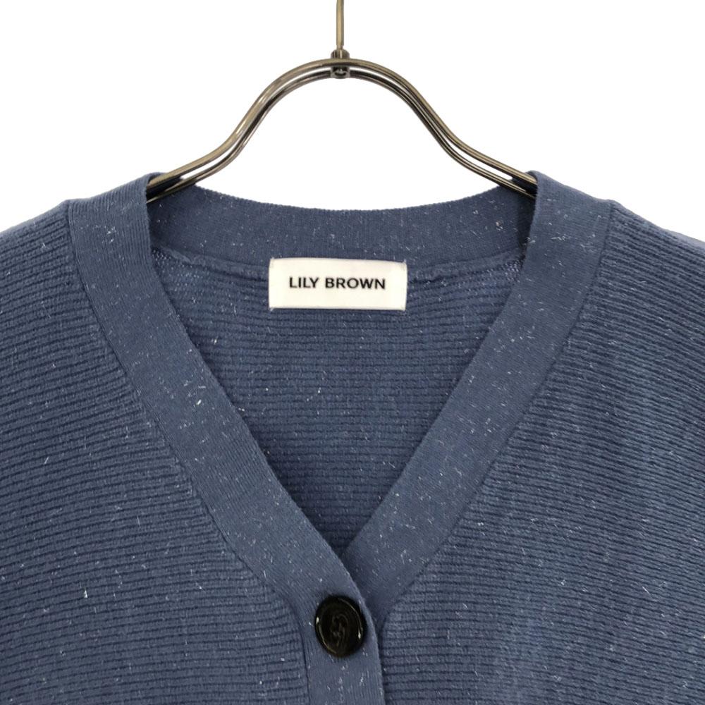 Lily Brown Long Sleeve Lame Knit Cardigan FREE Short Length LFKB235902 Women Used