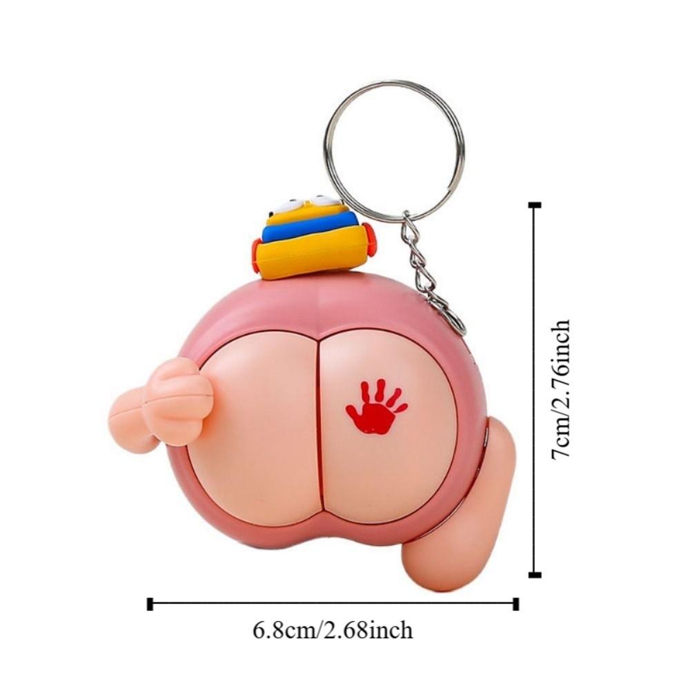 Emit Light Vocal Buttocks Toy Cartoon Fidget Keychain Toys Funny Spanking Keychain  Backpack Decor