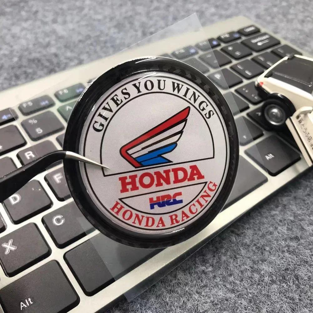 HONDA Motorcycle Decoration Crystal Stickers 3D Stereo Round Personality Carbon Fiber Decals for Honda Racing Fuel Tank Stickers akd256