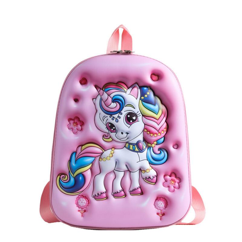 

Charming Unicorn Pink And Purple Nylon Kids Backpack For School With Polyester Lining StyleA