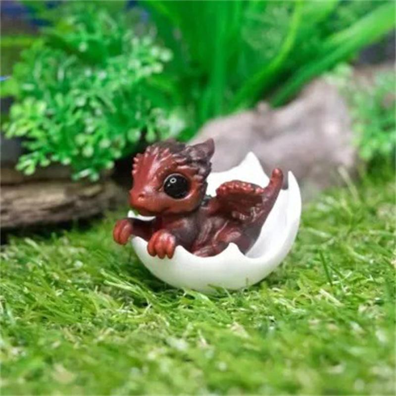 Newborn Dragon In Egg 3D Mini Art Dragon Statue Little Miniature Of Dragon Hatching Dragon Newborn Ocean-Clear Resin