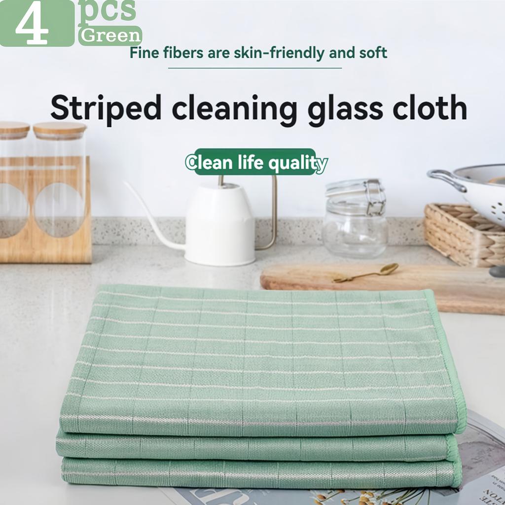 high quality4pcs a Special Absorbent Kitchen Towel for Glass That Leaves No Marks, Ideal for Cleaning Tables, Bowls, Mirrors, Bamboo Fiber Glass