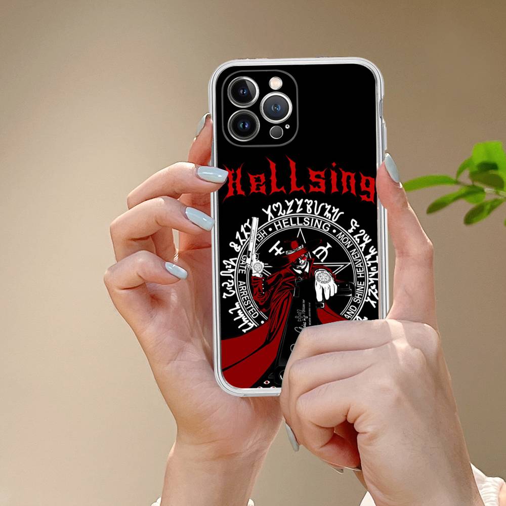 Horror Anime Hellsing For IPhone 11 12 13 14 15 16 17 Pro Max Plus 13 Mini Silicone Soft Transparent Back