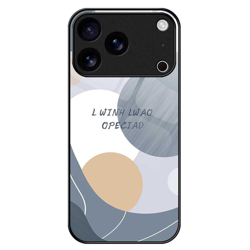 For iPhone 17 Pro Max Case TPU PC Tempered Glass Pattern Printing Phone Back Cover