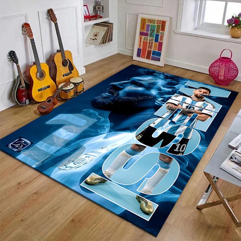 1pc M-Messi4 Design Printed Area Rug Carpet for Bedroom Living Room Home Decor Rugs Mat Non Slip Mat Rug for Bedside