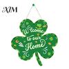 Garden Gate Hanging Ornament St. Patrick's Day Wooden Door Sign, Luck Clover Green Hat Themed Decor for Home Plaque, Decorative Ornaments Holiday
