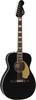 Fender Fender Electric Acoustic Guitar California Vintage Malibu with Gold Matching Black with Hard Case Case, Pickguard, Headstock,