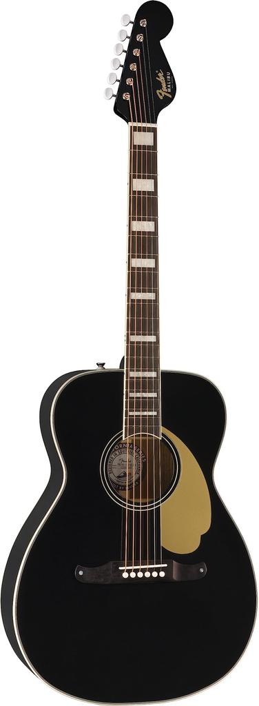 Fender Fender Electric Acoustic Guitar California Vintage Malibu with Gold Matching Black with Hard Case Case, Pickguard, Headstock,