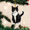 2D Acrylic Small Black Cat Pendant Flat Cat Car Rearview Mirror Decoration Pendant Pet Enthusiast Keychain