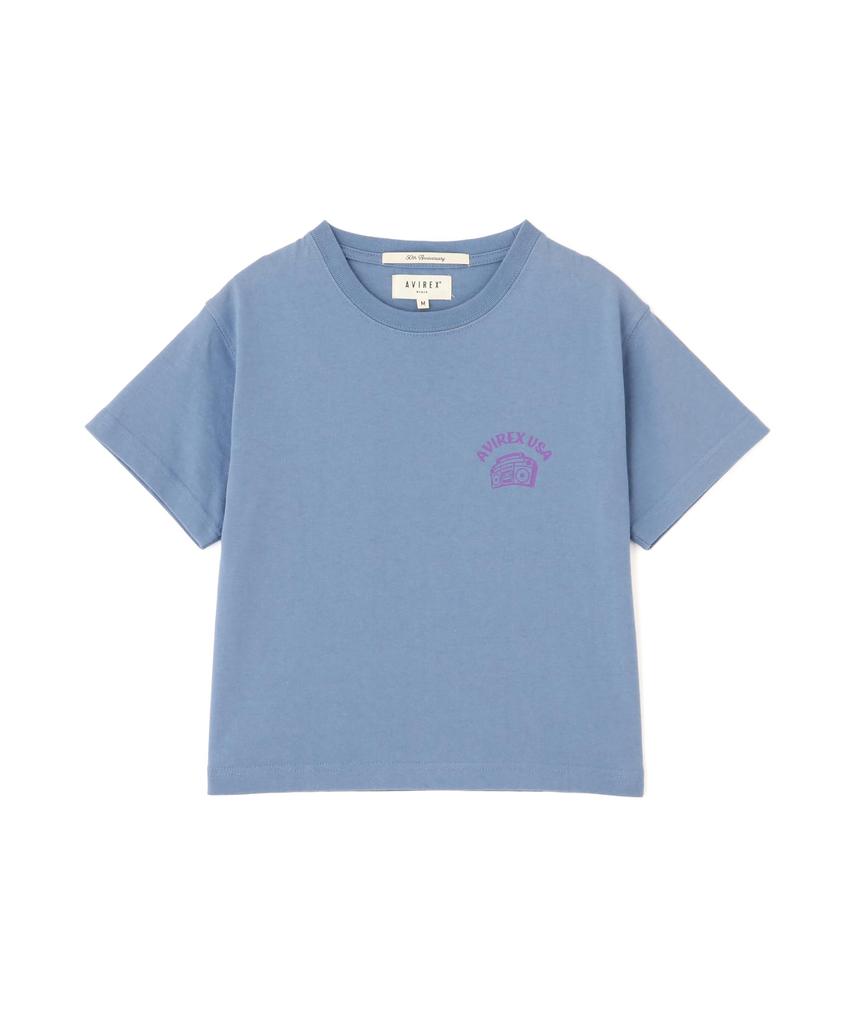 Avirex FOAMING USA M Size 115 Blue Gray T-SHIRT Women's 783-5135609