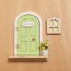 Room Wall Decor Wooden Fairy Elf Door Set Simulation Balcony Kids Toys  Home Decor