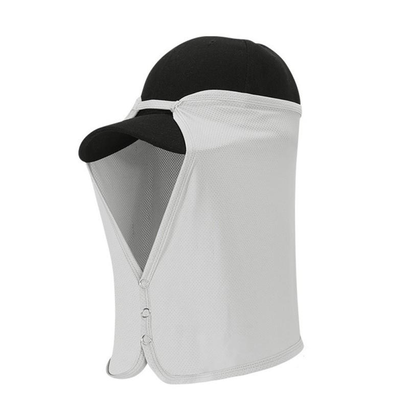 

Ледяной шелковый солнцезащитный козырек для лица, дышащая солнцезащитная шаль для лица для рыбалки на открытом воздухе One size светло-серый