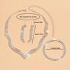 3/4PC Women's Fashion Zircon with Water Zircon Geometric Necklace Earrings Bridal Wedding Accessories