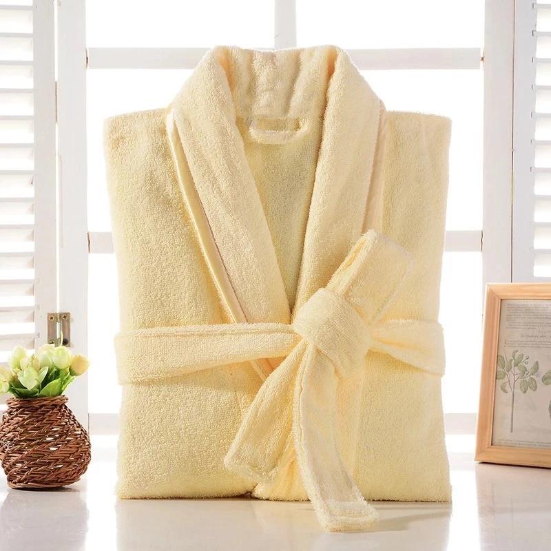 Terry Robe Women 100 Cotton Bathrobe Lovers Brown Robes Men Bathrobe Solid Towel Fleece Long Sleepwear Bridesmaid Robe White
