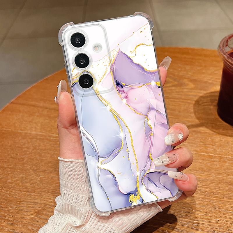 Marble Patterned Phone Case For Samsung Galaxy S26 S25 S24 S23 Ultra S22 S26 Plus S21 S24 S25 FE Clear Shockproof Soft TPU Cover