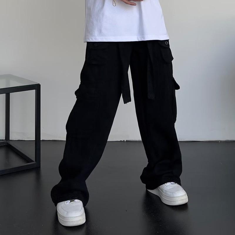 Men And Women Retro Large Pocket Overalls Wide Leg Pants Straight Summer New Fashion Casual Pants Japanese Harajuku Large Size