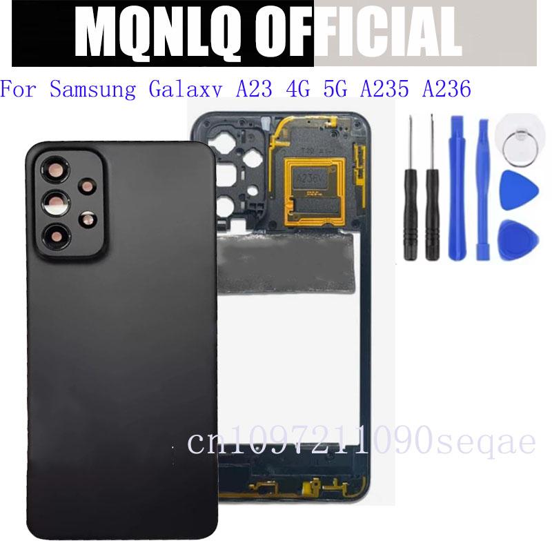for Samsung Galaxy A23 5G A236 A236B Battery Full Housing Chassis Middle Frame Back Cover With Camera Lens Parts