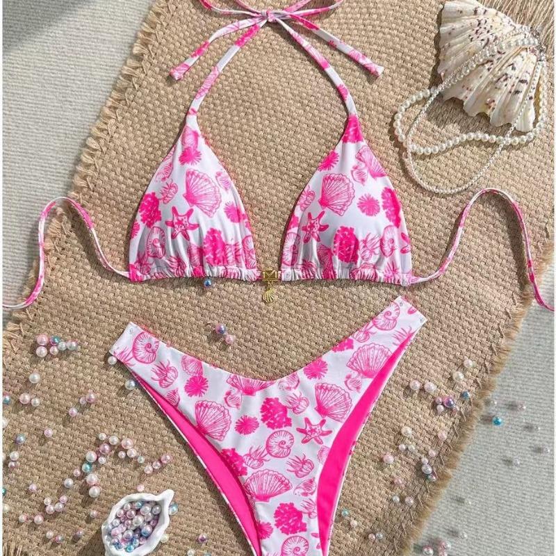 Women S Sexy Split Thong Bikini Swimsuit With Tie