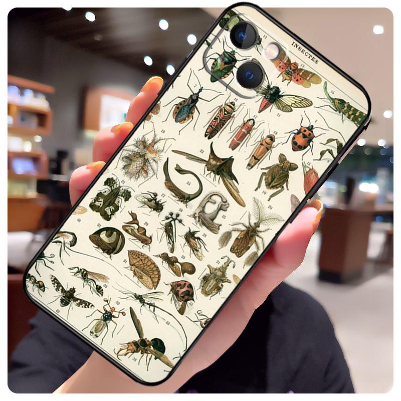 Beetles Insects Case For iPhone 14 Pro Max 16 15 11 12 13 17 Pro Max mini 15 16 Plus 16e 17 Air Phone Cover