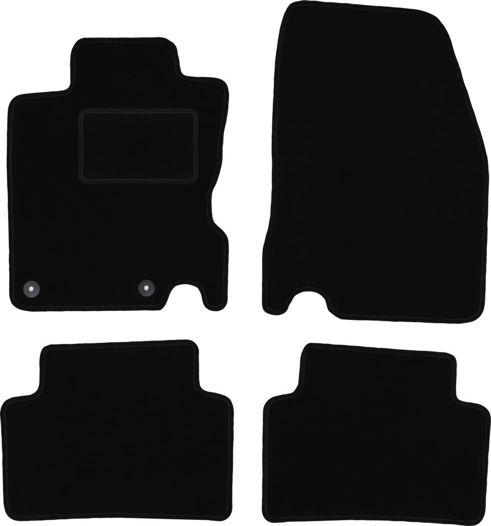 Schwarze Velours-Fußmatten für: Nissan Qashqai II J11 Crossover (2013-)