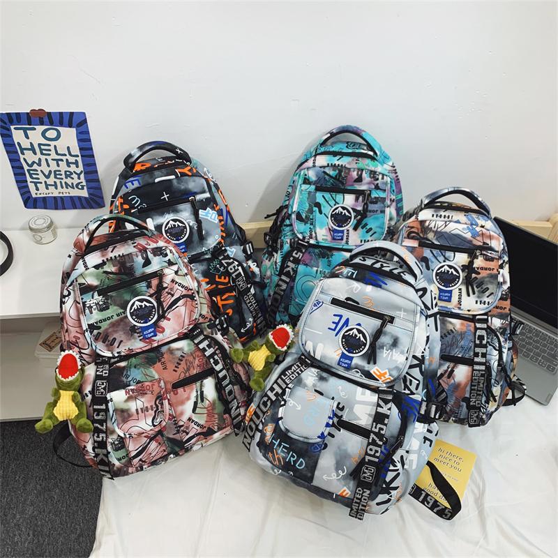 Graffiti School Bag Sports Bag College Student Men Women Backpack