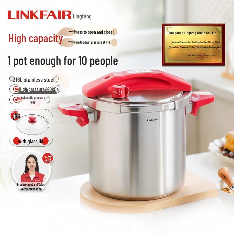 LINKFAIR 316L Stainless Steel Pressure Cooker