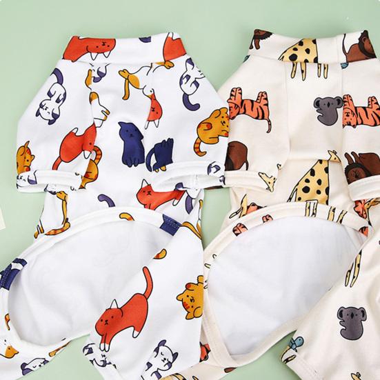 Yousheng Dog Romper Cartoon Animal Pattern Short Sleeve Fashion Spring Summer Pet Dog Jumpsuit for Indoor