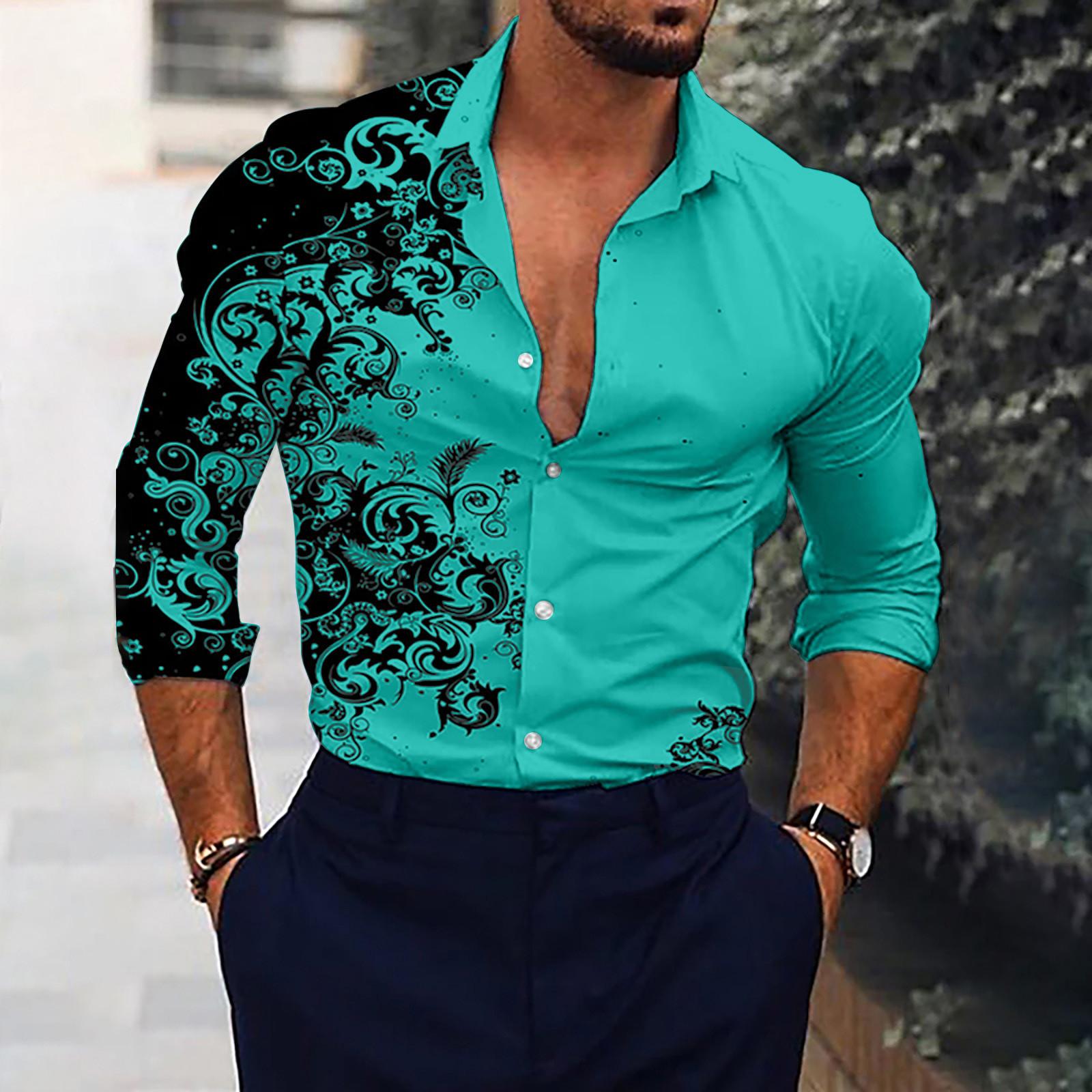 

Designer Spring Summer Men s Casual Cotton Color Long Sleeve Shirts Loose Shirts L циан