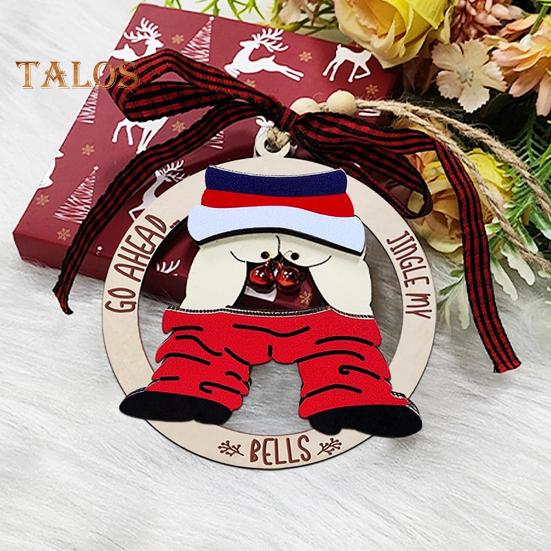 1/3 buc. Ornamente amuzante de Crăciun, din lemn, obraznic, urât, brad de Crăciun, semn de agățat, nepotrivit, murdar, Moș Crăciun, pentru decorarea casei de vacanță