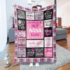 1pc Nana Cozy Flannel Throw, Best Nana Ever Gifts, Pink Bed Cover, Couch Blanket, Soft Throw, Grandparents Day