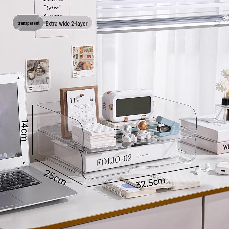 A4 Stackable Desktop File Organizer and Student Stationery Drawer