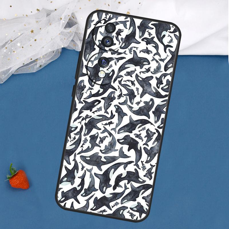 Sea Whale Narwhals Case For Honor Magic 8 7 5 6 Pro 200 400 50 70 90 Lite Win RT X8c X8b X9a X9b X9c X9d Cover