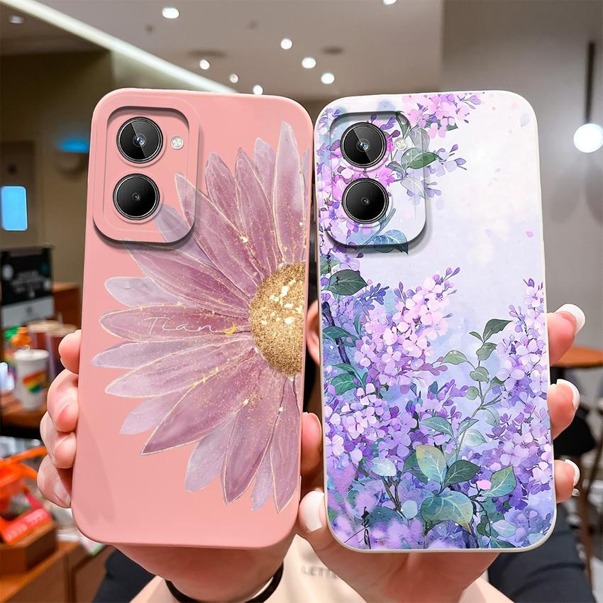 Pentru Oppo Realme 10 12 12X 11 11X C12 C15 C21 C21Y C31 Husă Telefon Model Flori Grațioase la Modă de Înaltă Calitate Carcasă Antiderapantă Pentru Oppo Husă Silicon
